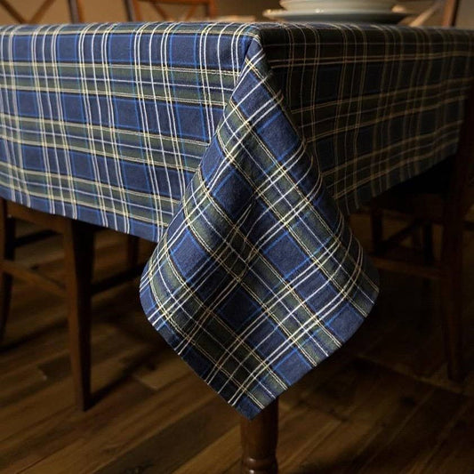 Tischdecke Tartan Windsor Blau - Baumwolle/Polyester - Bamar