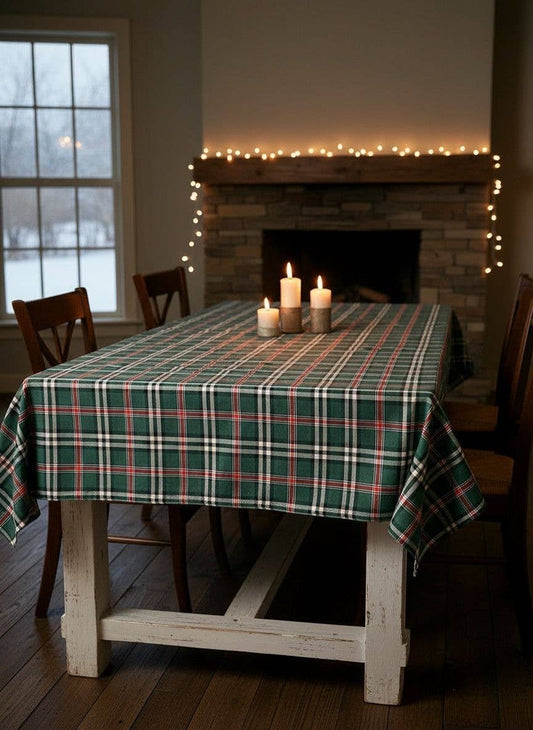Tischdecke Tartan Castle Grün - Baumwolle/Polyester - Bamar