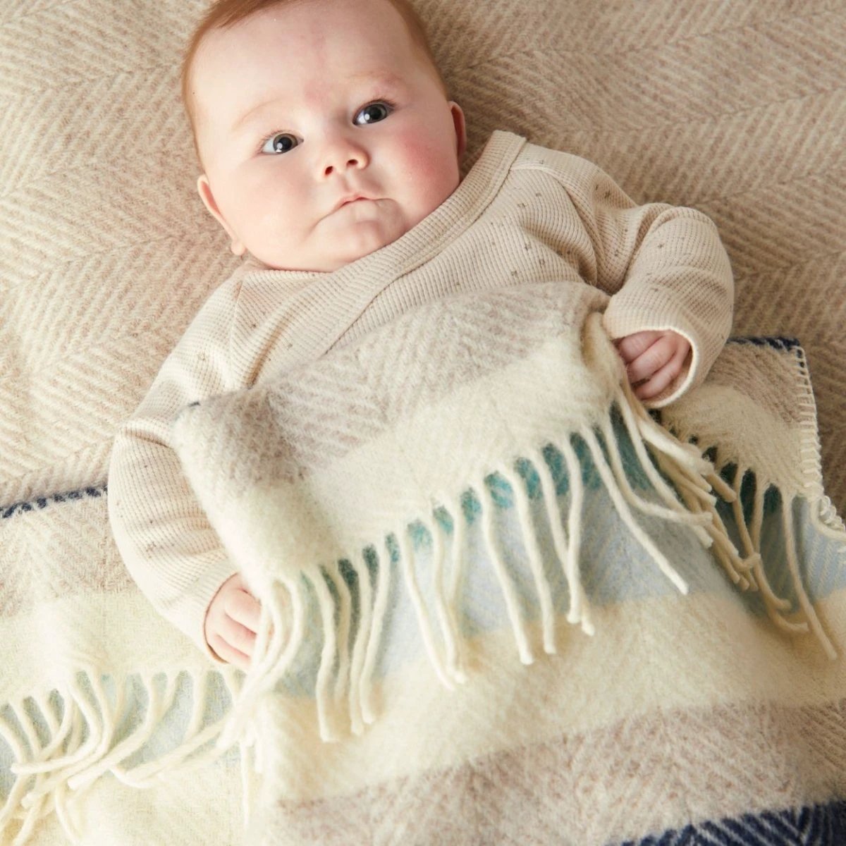Babydekentje Stripe Seashore – Pure New Wool – 68x73 cm - Tweedmill by Mood Company