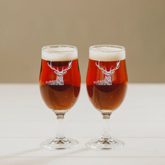 MoodCompanyNL - Bierglazen Edelhert - 2 stuks - Just Slate Company Scotland - 5060718712126