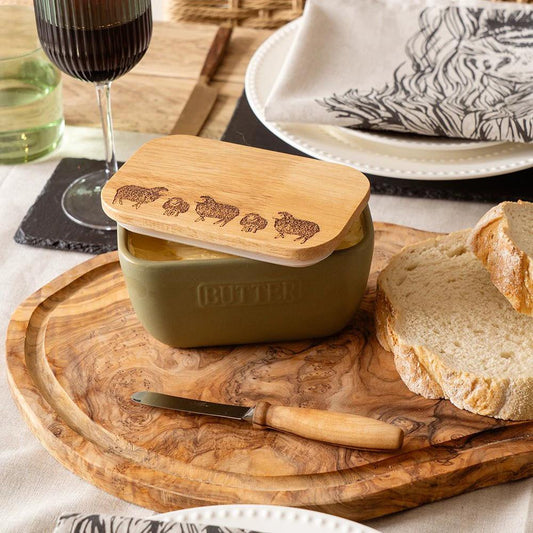 Botervloot zacht Groen met Schapen - Duurzaam - Gegraveerd - Selbrae House Scotland by MoodCompanyNL