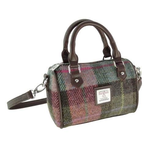 Bowlingtas mini Kilbride Gedempt Groen & Paars Tartan- 17x 20x11 - Harris Tweed - Glen Appin of Scotland by MoodCompanyNL
