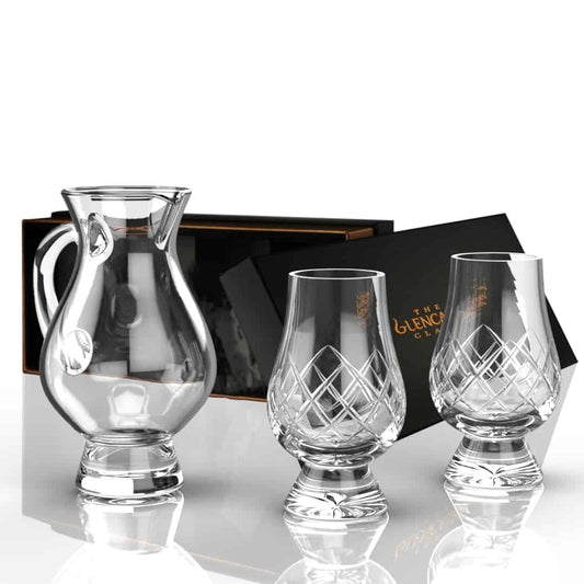 Combinatieset van 2 Cut whiskyglazen 1 Waterkaraf 2 Kijkglazen en Pipette - Glencairn Crystal Scotland by MoodCompanyNL