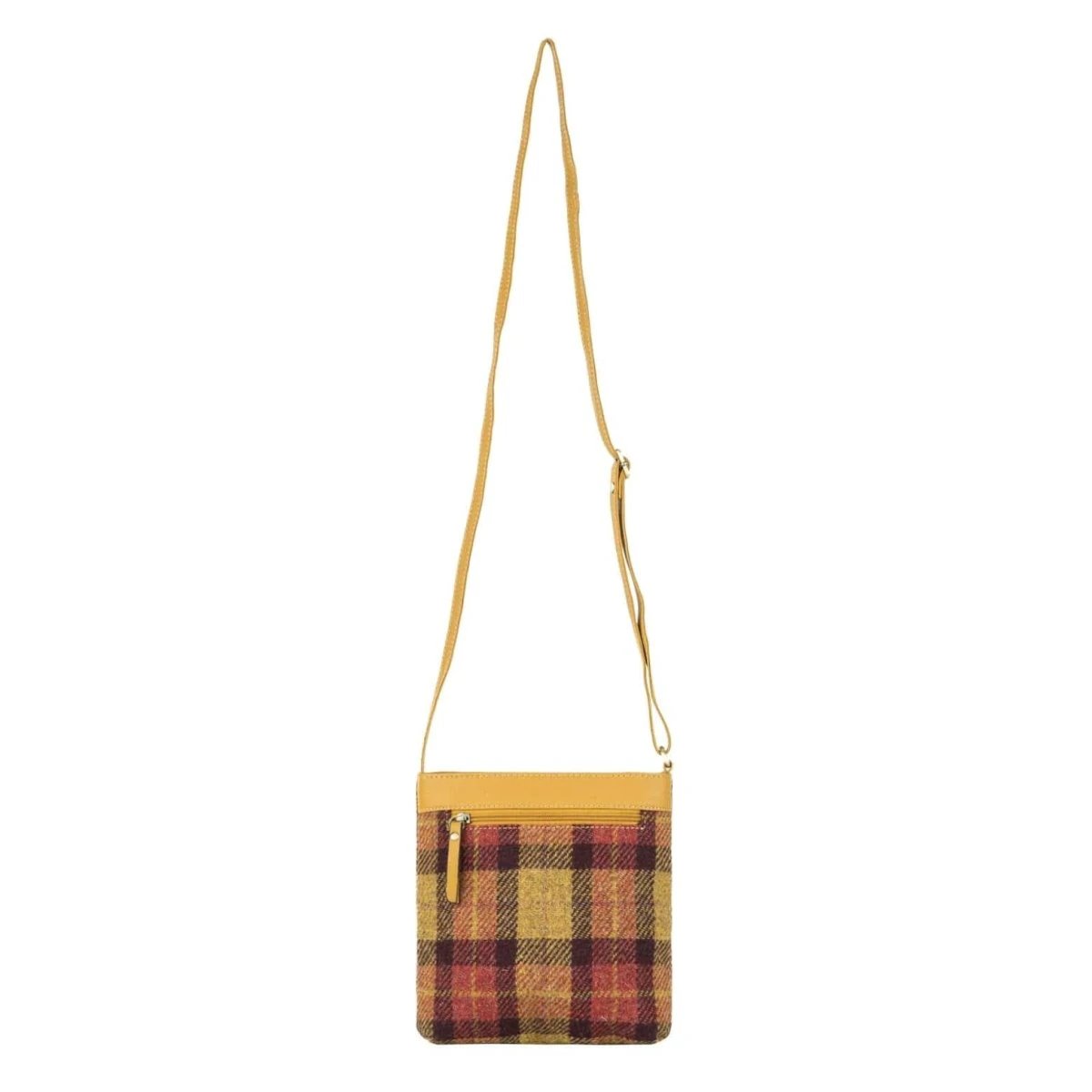 Crossbody Tas Geel/Rood Ruit & Leer | Compact & Stijlvol | Das Impex by MoodCompanyNL