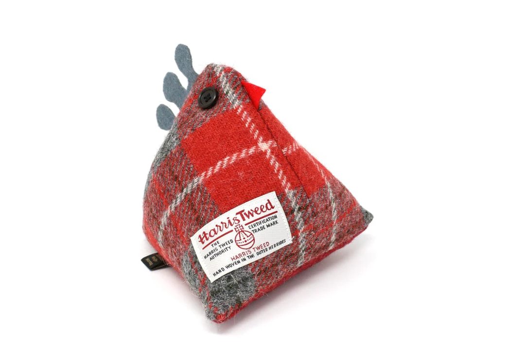 Deurstopper Kip Red/Grey - Harris Tweed - Handgemaakt - Caroline Wolfe Murray Scotland by MoodCompanyNL