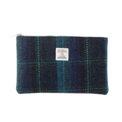 MoodCompanyNL - Etui Berneray Blauw met Turquoise - 22 x 14 - Harris Tweed - Glen Appin of Scotland - 5060959027867