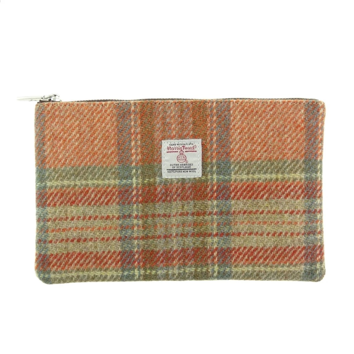 Etui Berneray Oranje Stewart Tartan - 22 x 14 - Harris Tweed - Glen Appin of Scotland by MoodCompanyNL