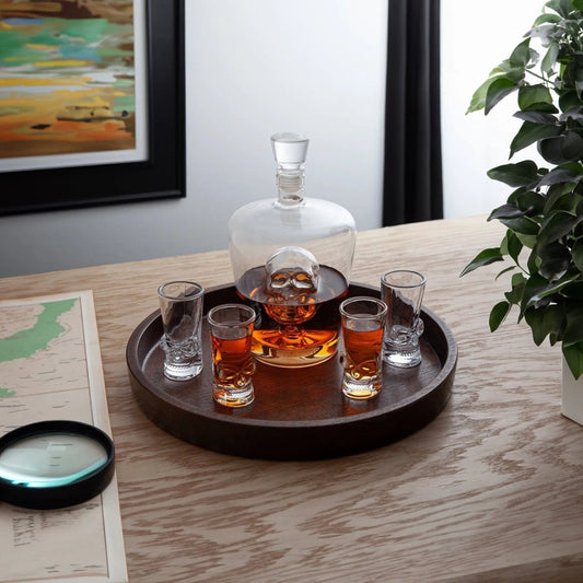 Exclusieve Whiskykaraf met glaasjes - Handgeblazen Karaf met Schedel - Final Touch by MoodCompanyNL