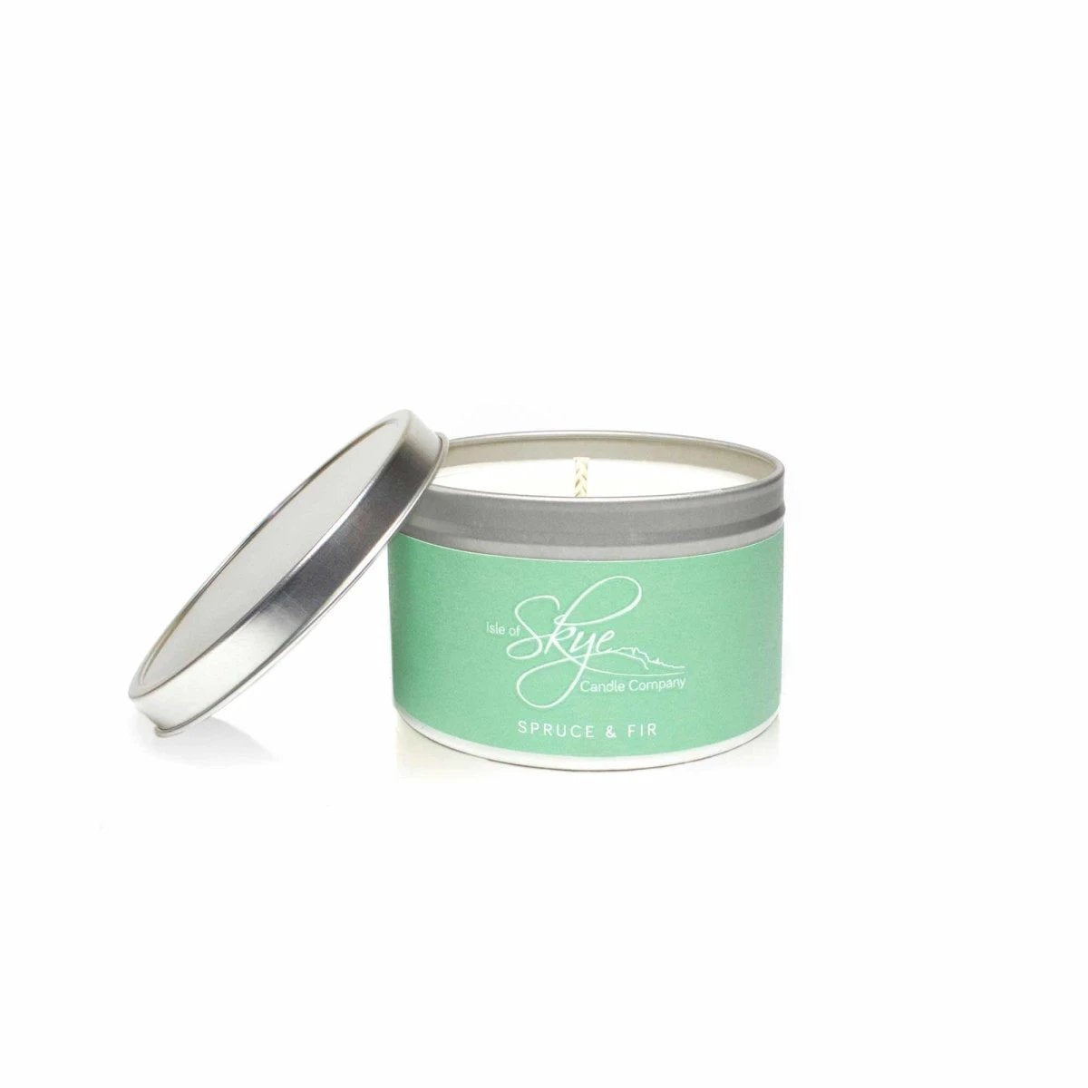 Geurkaars Den en Spar Blikje - 30 uur - Sojawas - Isle of Skye Candle by MoodCompanyNL