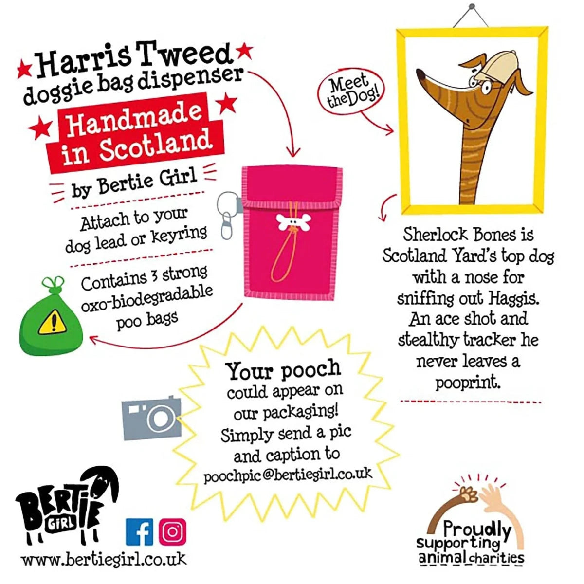 Harris Tweed Houder voor hondenpoep zakjes Hamish by MoodCompanyNL