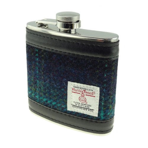 MoodCompanyNL - Heupfles Blauw met Turquoise - Harris Tweed - Glen Appin of Scotland - 5060959022312