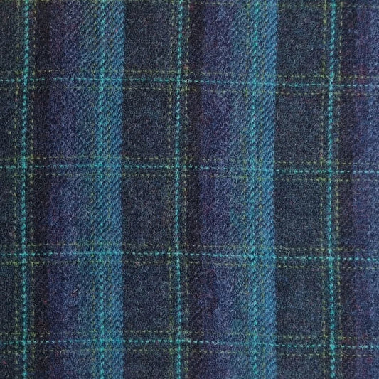 Heupfles Tartan Blauw met Turquoise - Luxe Set - Harris Tweed - Glen Appin of Scotland by MoodCompanyNL