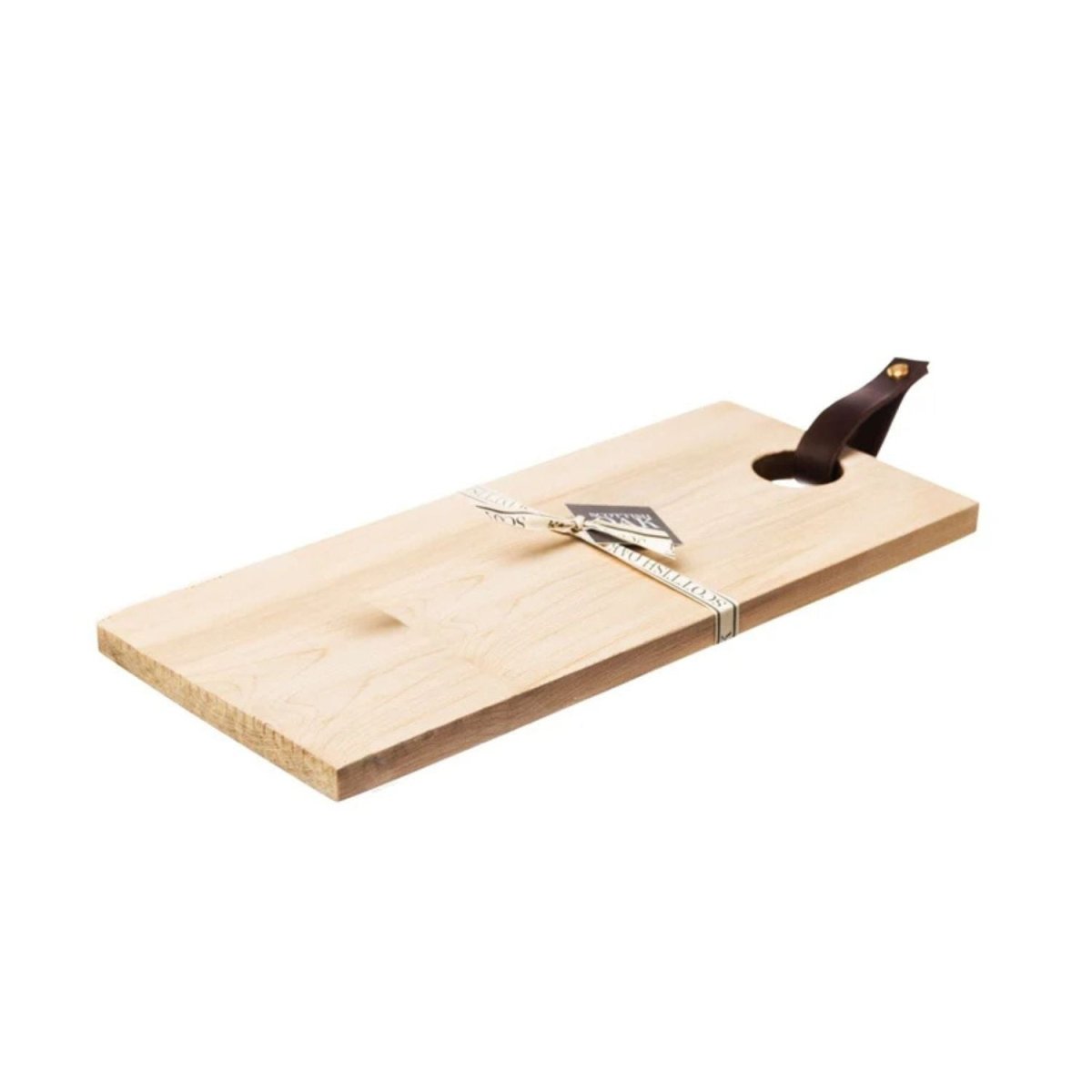 Mood Company - Laatste kans!!! Serveerplank Blanco met leren handvat Medium - 45x20 - Scottish Made - 5060426286704