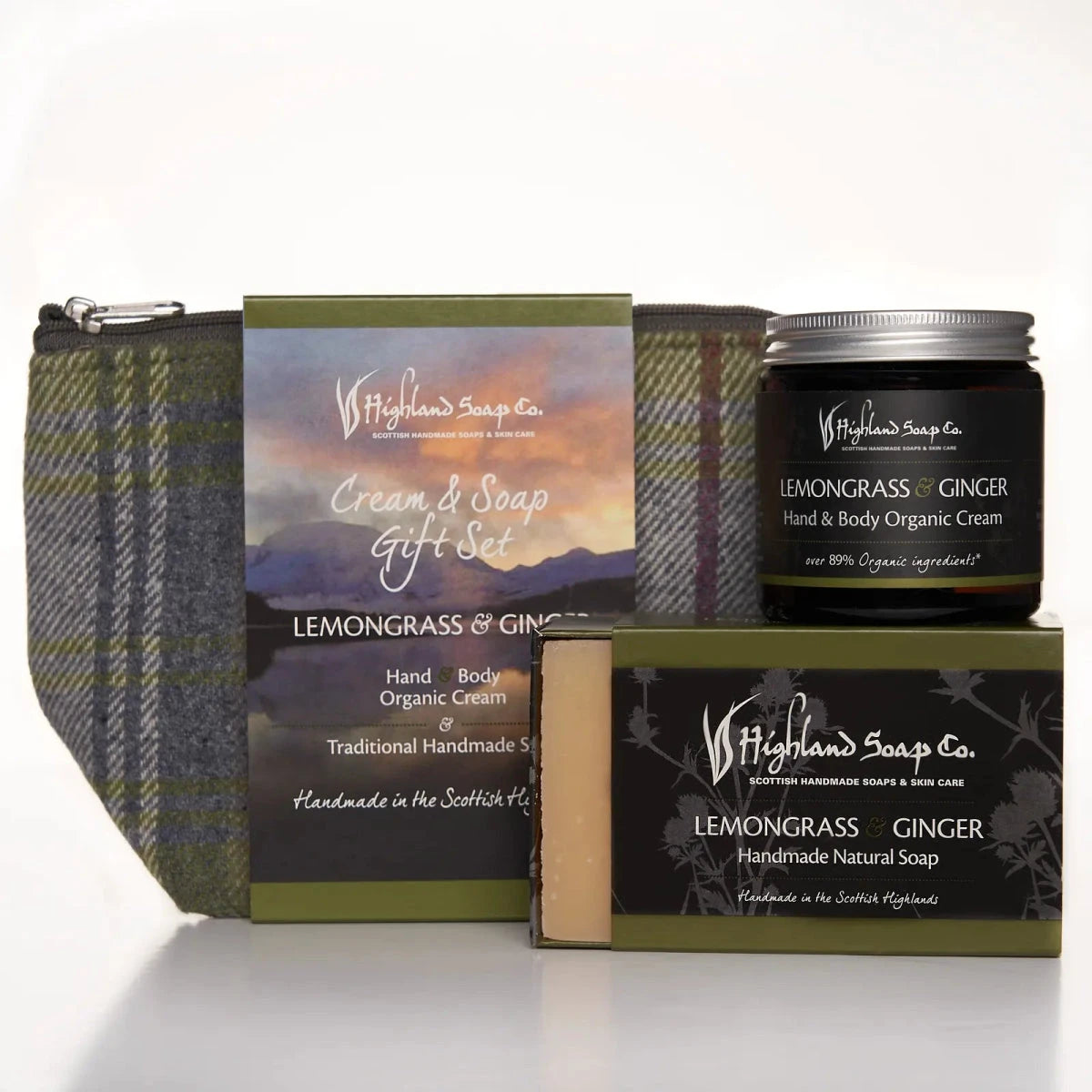 Lemongrass & Ginger – Fris & Pittig - Cadeauset Zeep & Crème – Zeep, Bodycrème & Toilettas by MoodCompanyNL