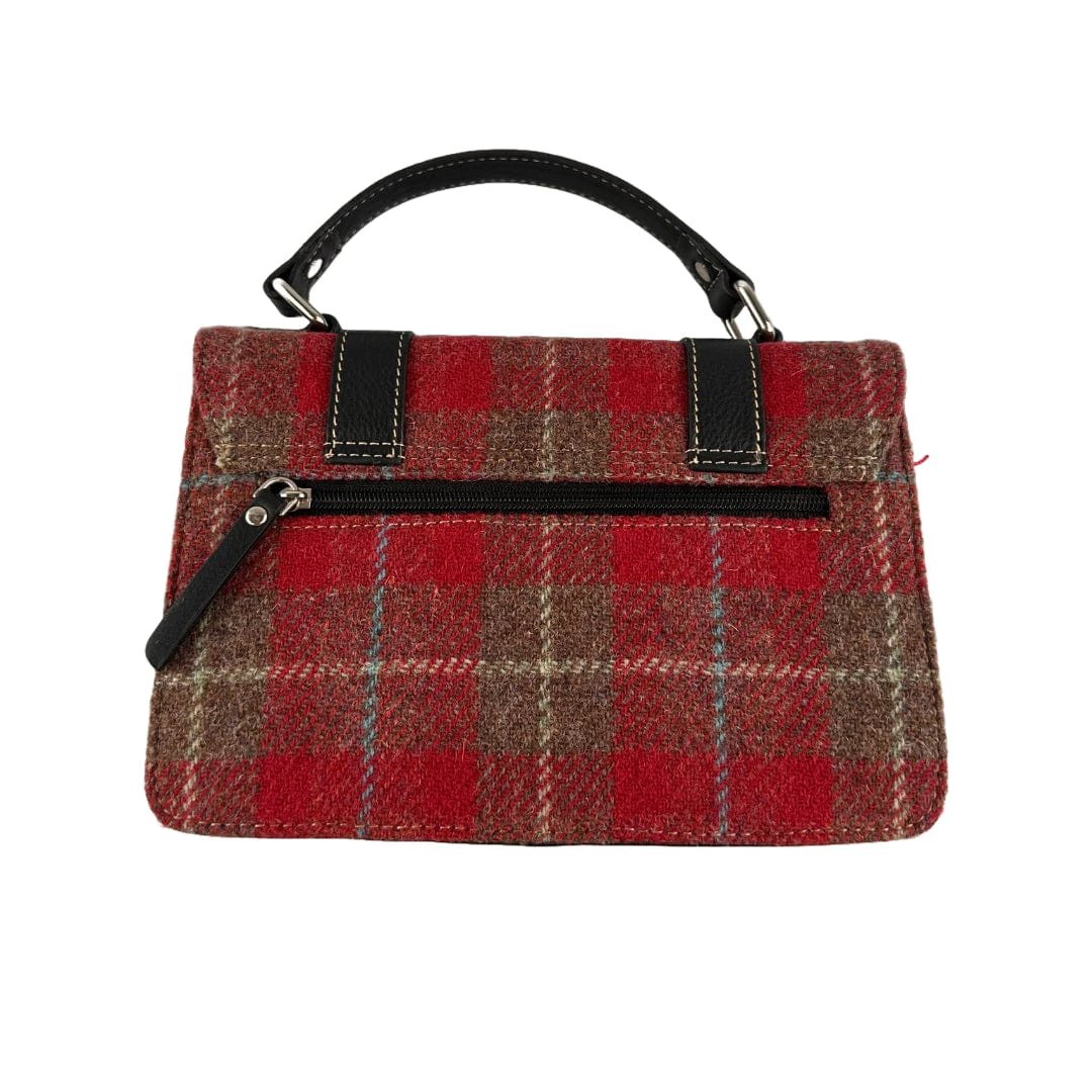 Medium Satchel Rood Tartan & Zwart Leer | Das Impex by MoodCompanyNL