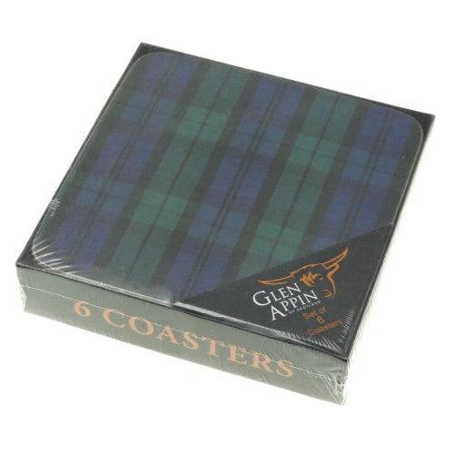 Onderzetters Black Watch 6 stuks - kurk - Glen Appin of Scotland by MoodCompanyNL