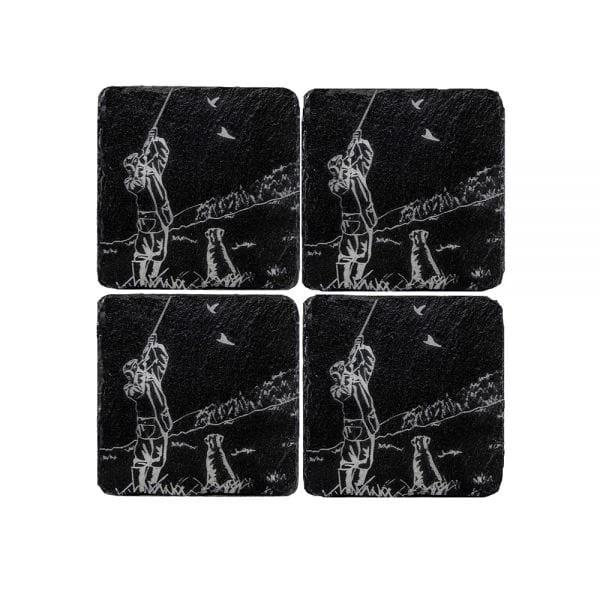 Onderzetters Sport Jagen - Gegraveerd - Leisteen - Just Slate Company Scotland by MoodCompanyNL
