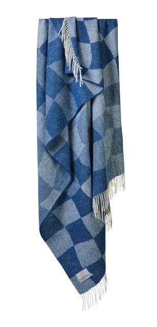 Plaid Bijou Blauw - 150x183 - Nieuw Wol - Tweedmill UK by MoodCompanyNL