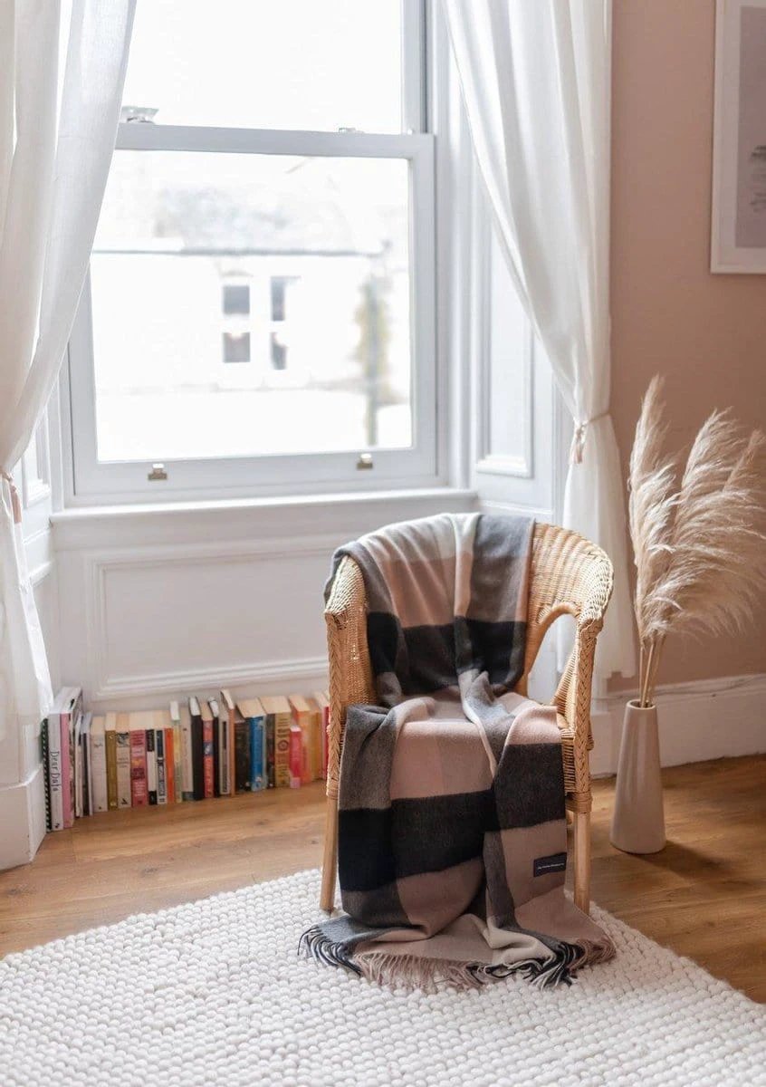 Plaid Neutraal Geblokt (Neutral Block Check) - 150x200 - Lamswol - TBCo Scotland by MoodCompanyNL