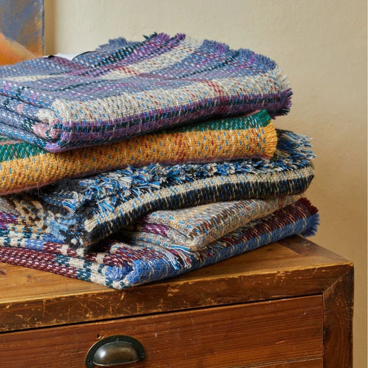 Plaid Op goed geluk Random wol - Gerecycled Wol - 150x183 cm - Tweedmill UK by MoodCompanyNL