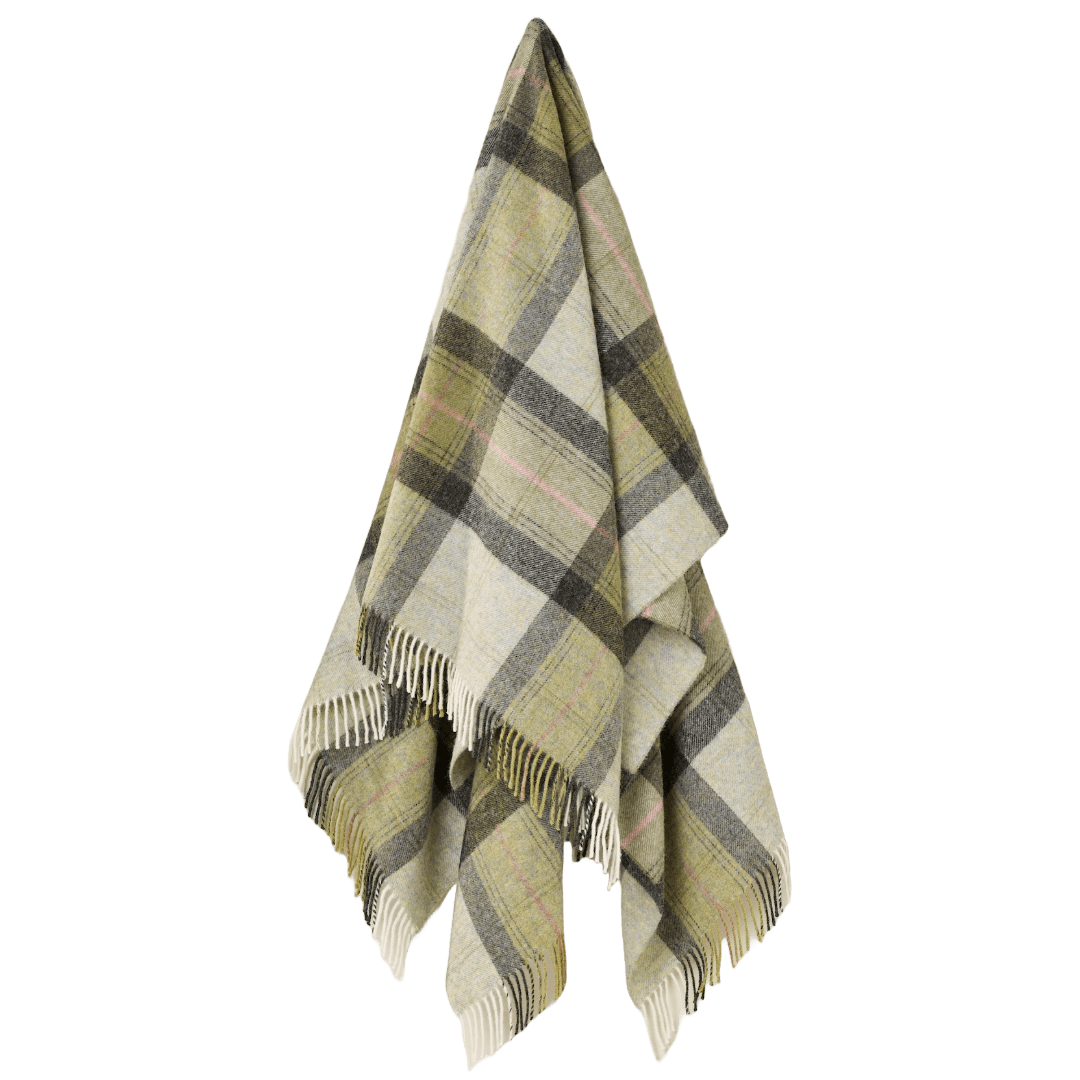 Plaid Skye Groen - Shetland Lamswol - 140x185 - Bronte by Moon Scotland by MoodCompanyNL