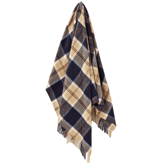 MoodCompanyNL - Plaid Tartan Bannockbane Navy - Merino Lamswol - 140x185 - Bronte by Moon Scotland - 6095633324337