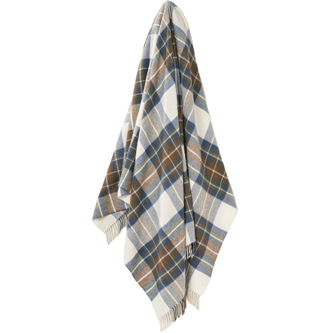 Plaid Tartan Muted Blue Stewart - Merino Lamswol - 140x185 - Bronte by Moon Scotland by MoodCompanyNL