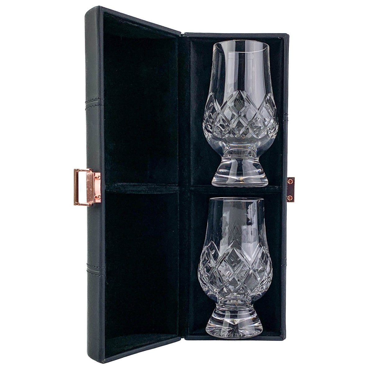 MoodCompanyNL - Reisset met 2 Cut Whiskyglazen - Leren houder - Loodkristal - Glencairn Crystal Scotland - 0884513000388