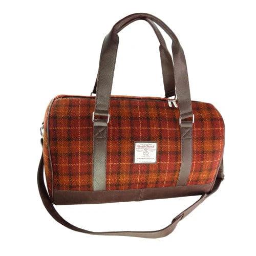 Reistas Clyde Bruin met Oranje- Harris Tweed - Extra Groot - Glen Appin of Scotland by MoodCompanyNL