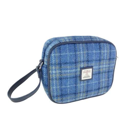 Schoudertas Almond Lichtblauw Geruit - 19x21x7 - Harris Tweed - Glen Appin of Scotland by MoodCompanyNL