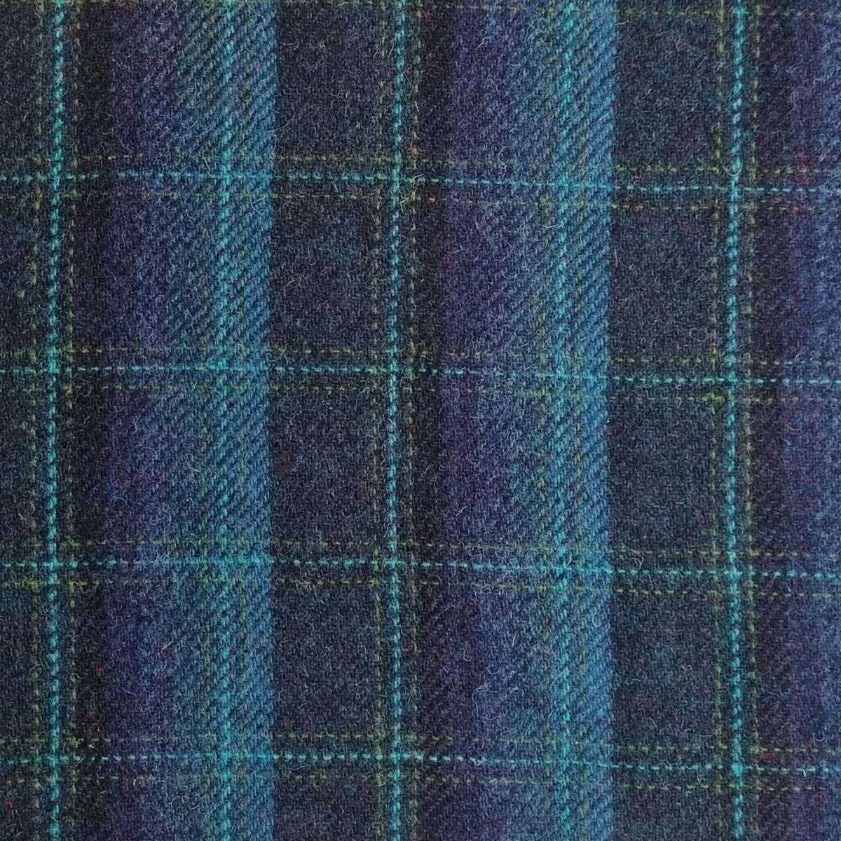 Schoudertas Fiddich Blauw met Turquoise - Small - Ritssluiting - Harris Tweed - Glen Appin of Scotland by MoodCompanyNL