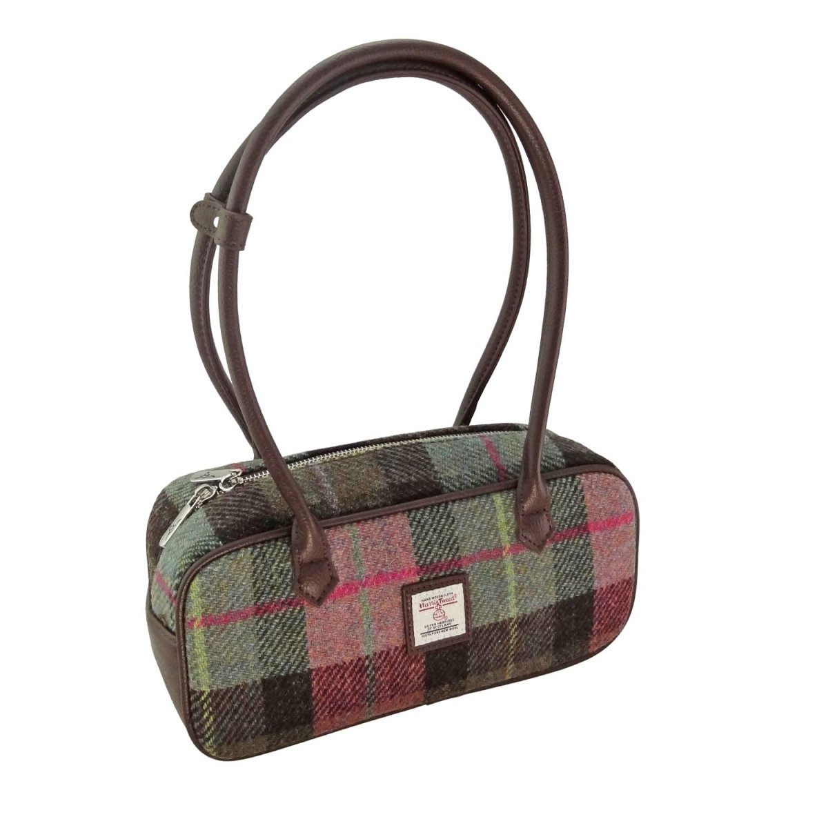 Mood Company - Schoudertas Tora Gedempt Groen en Paars - 28x12x9 - Harris Tweed - Glen Appin of Scotland - 5061035016409