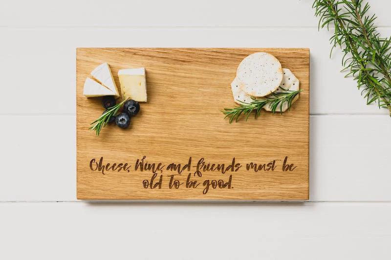 Serveerplank Cheese Wine and Friends - 30x20 - Schots Eikenhout - Scottish Made by MoodCompanyNL