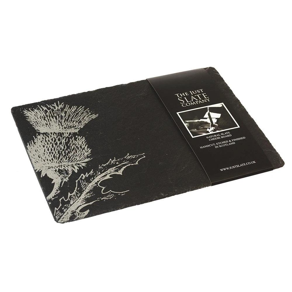 Serveerplank Distel - 35x25 - Gegraveerd - Leisteen - Just Slate Company Scotland by MoodCompanyNL