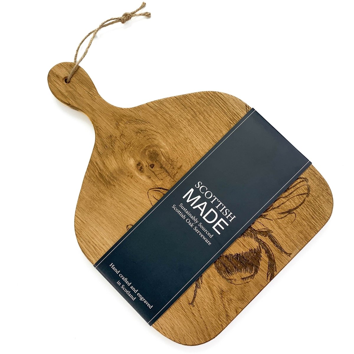 Serveerplank Peddel Bijen Medium - 35x25 - Schots Eikenhout - Scottish Made by MoodCompanyNL