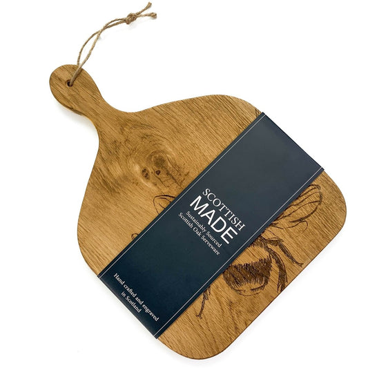 MoodCompanyNL - Serveerplank Peddel Bijen Medium - 35x25 - Schots Eikenhout - Scottish Made - 5060718719330