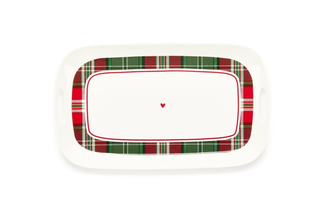 MoodCompanyNL - Serveerschaal tartan - 35,6 x 21,2 x2,8 cm - keramiek - queen - Nuvole di Stoffa - 8059037621032