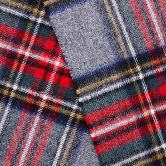 Mood Company - Sjaal Tartan Grey Stewart - Merino Lamswol - 25 x 190 - Bronte by Moon - 6095638254240