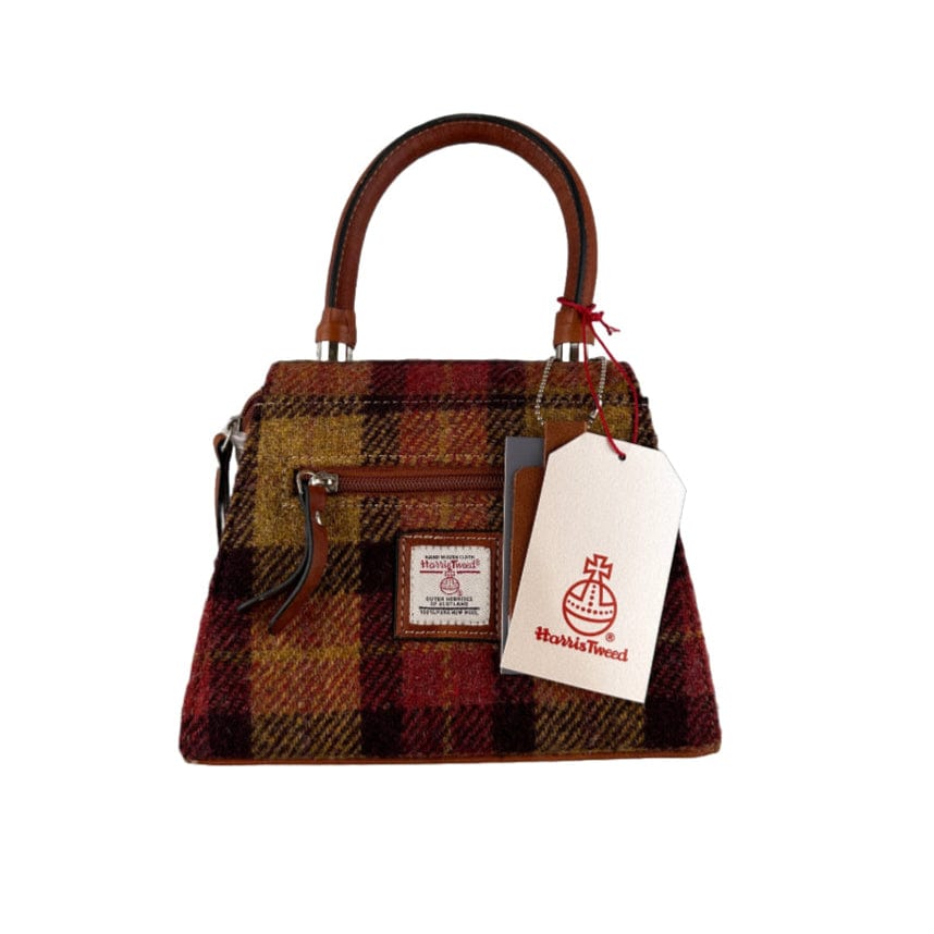 MoodCompanyNL - Small Gele Satchel Tas van Leer & Harris Tweed | Das Impex - 5056703019530