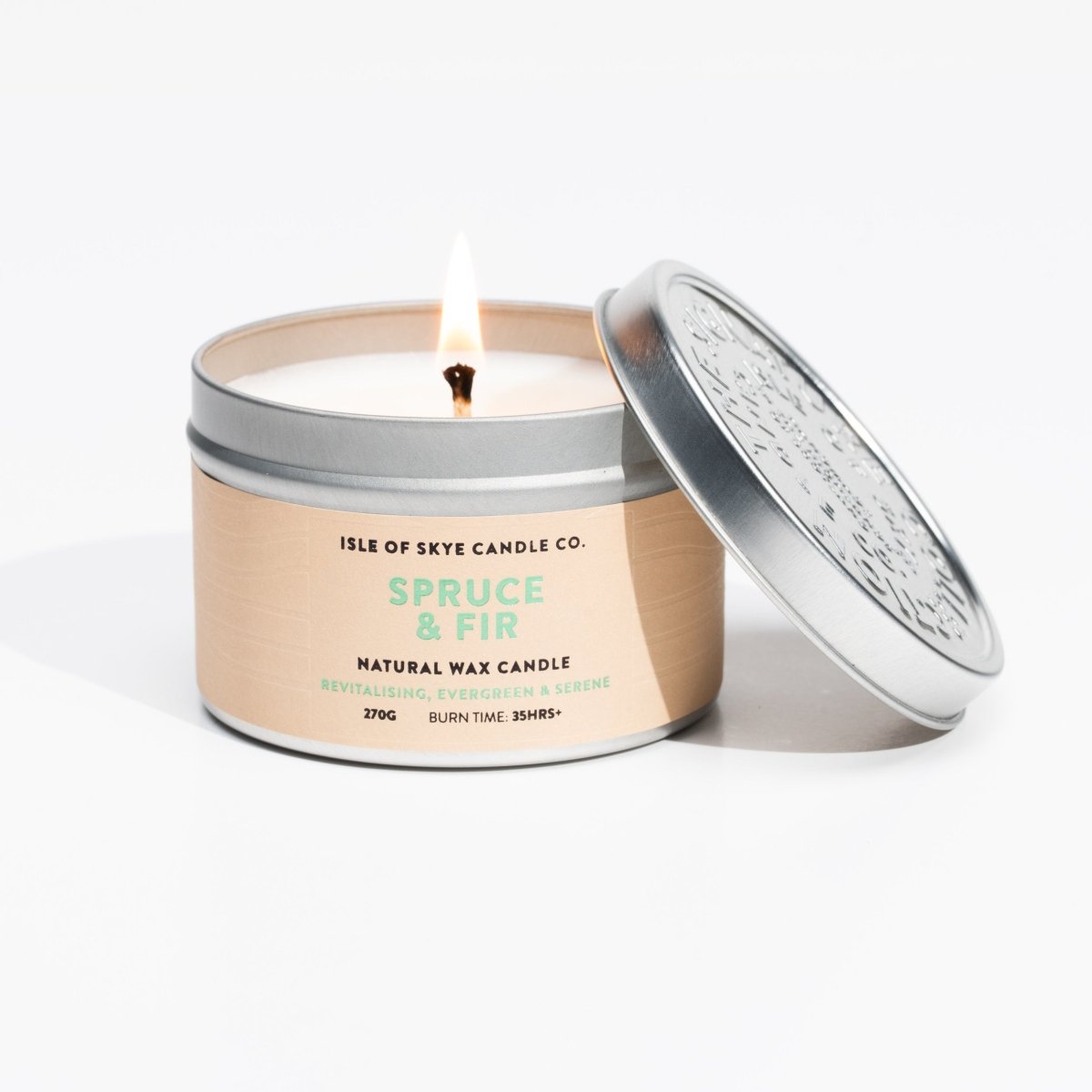Mood Company - Sojawaskaars Spruce & Fir - Travel Container - Handgemaakt - 30 uur - Isle of Skye Candle Company -