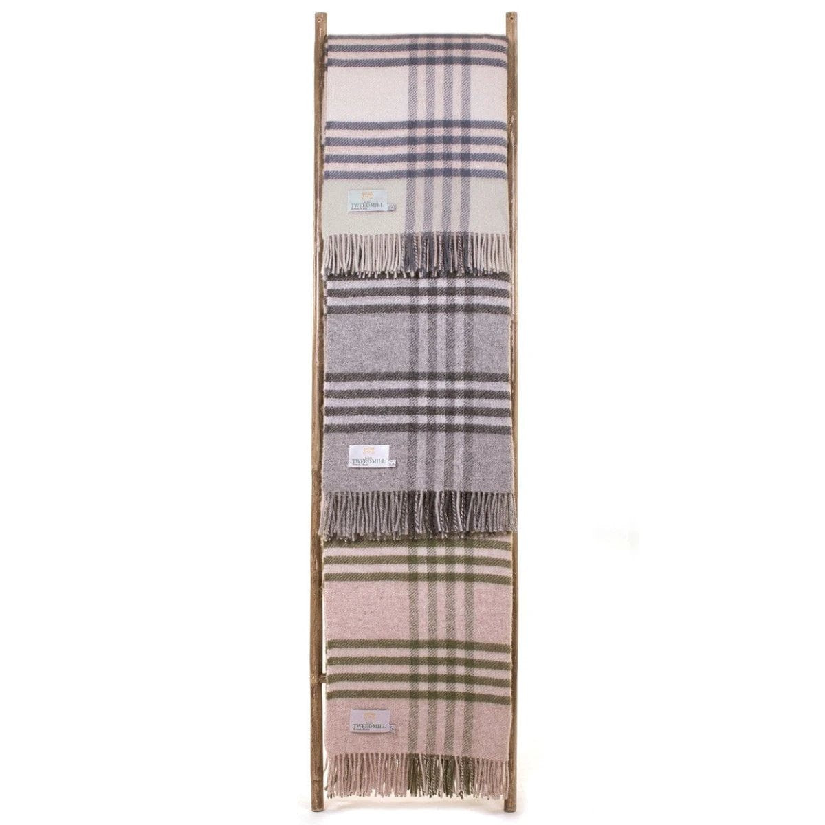 Sprei Grote Schotse Ruit Blauw - 140x240 - Nieuw Wol - Tweedmill UK by MoodCompanyNL
