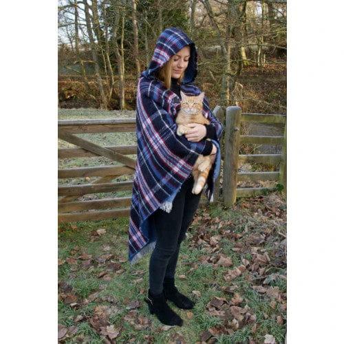 Tartan Poncho Blauw - Glen Appin of Scotland by MoodCompanyNL