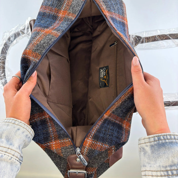 MoodCompanyNL - Weekendtas Esk Stewart Blauw en Paars - Harris Tweed - Glen Appin of Scotland - 5061035011855