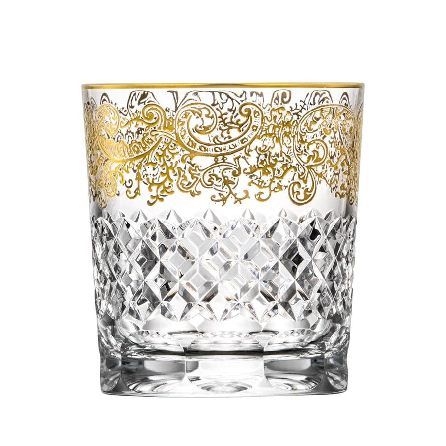 MoodCompanyNL - Whiskyglas Arabeske - Tumbler with 24 karaat gouden rand - 320ml - Arnstadt Kristall - 6151207623654