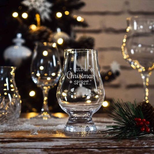 Whiskyglas Gegraveerd Full of Xmas Spirit - Glencairn Crystal Scotland by MoodCompanyNL
