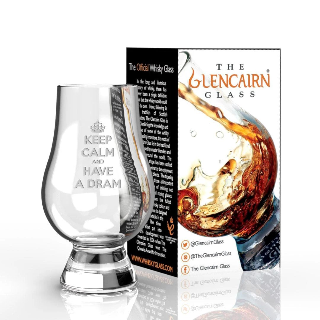 Whiskyglas Gegraveerd met Keep Calm have a Dram - Glencairn Crystal Scotland by MoodCompanyNL