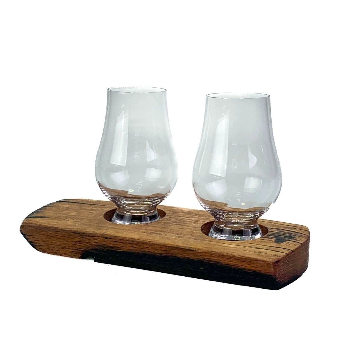 Whiskyglashouder van oude whiskyvaten met 2 Glencairn Whiskyglazen - Darach en Glencairn Crystal Scotland by MoodCompanyNL
