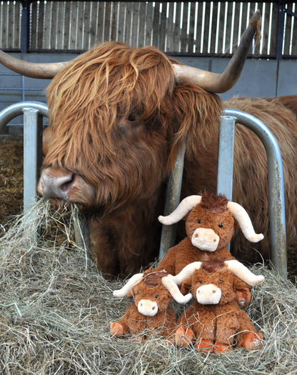 Peluche Vache Highland Marron - 30 cm - Peluche Douce - Jomanda