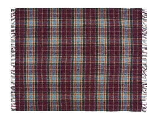 Winterton Damson Throw - Merino Lambswool - 140x185 - Bronte by Moon Scotland