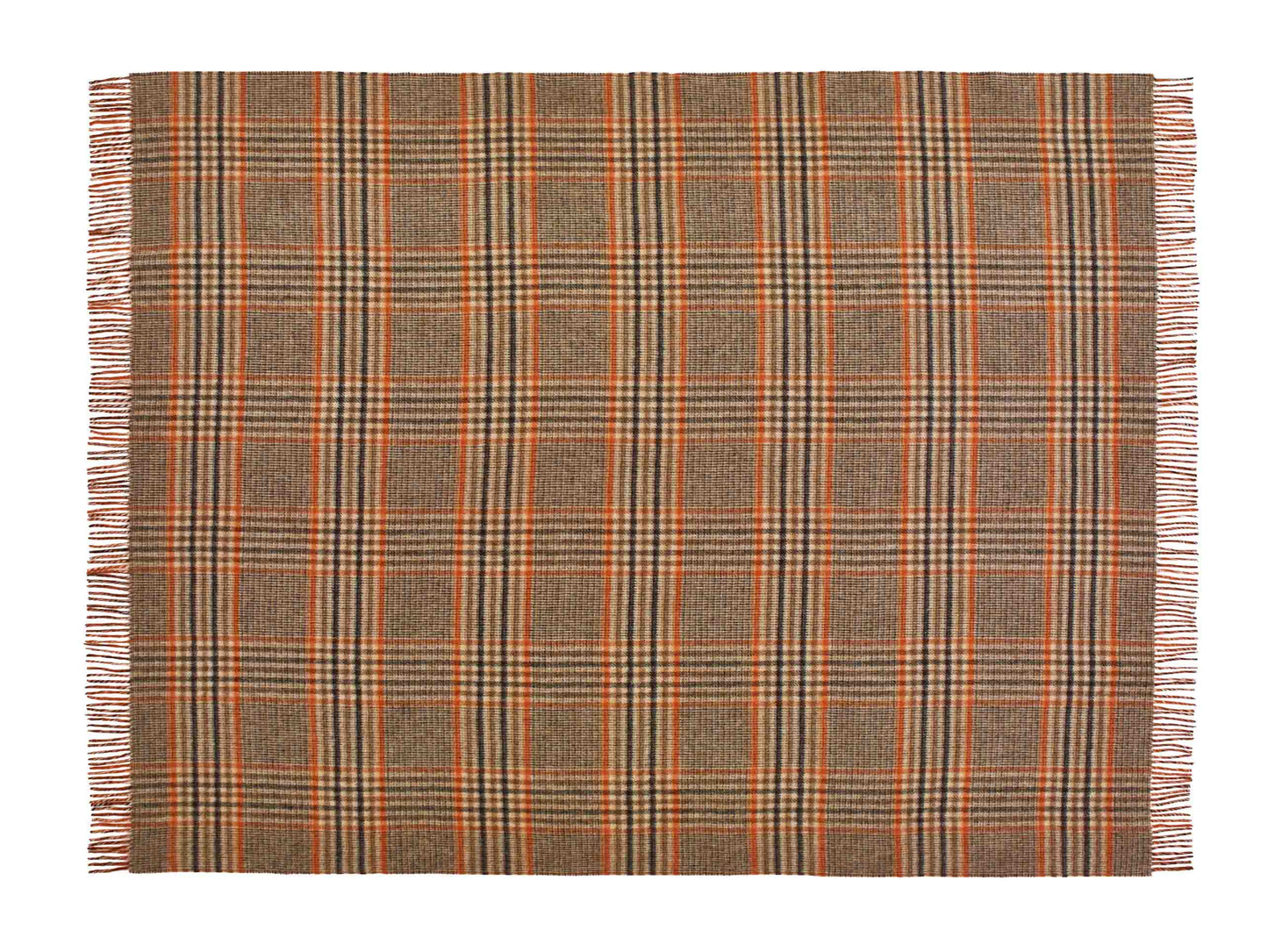 Plaid Estate Karo Orange - Country Side Collection - Merino-Lammwolle - 140x185 - Bronte by Moon Scotland